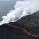 Lava entrando al mar en las cercanías de Pahoa, Hawái, el 21 de mayo de 2018.